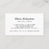 Bakkerij-gebak Cute Cupcake Patroon Visitekaartje (Achterkant)