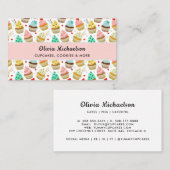 Bakkerij-gebak Cute Cupcake Patroon Visitekaartje (Voorkant / Achterkant)