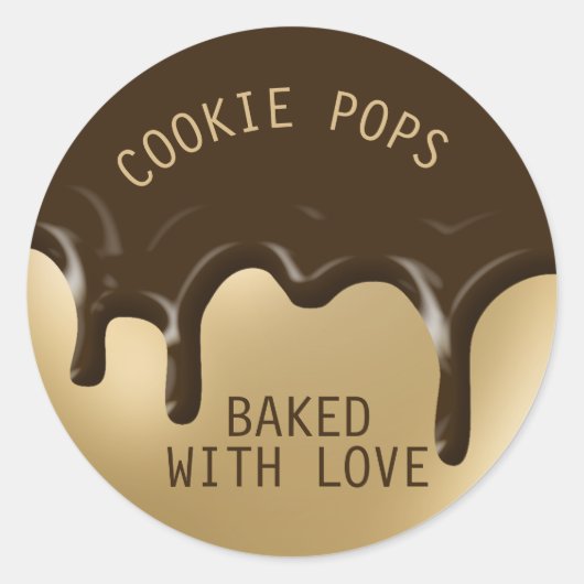 Bakkerij gebak Frosting Drips Cookie Poppen Ronde Sticker (Voorkant)