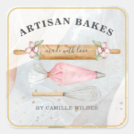 Bakkerij - gebak - gebak - gereedschappen Productl Vierkante Sticker