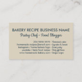 Bakkerij, gebak, gebak visitekaartje (Achterkant)