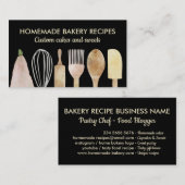 Bakkerij, gebak, gereedschap, elegant, modern visitekaartje (Voorkant / Achterkant)
