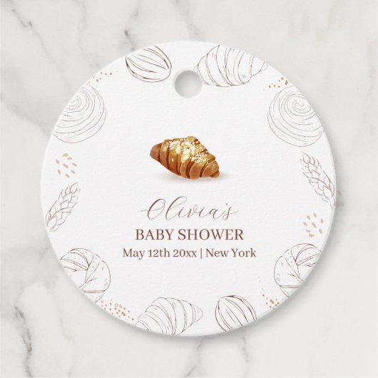 Bakkerij gebak in de oven Baby shower Bedankjes Labels (Voorkant)