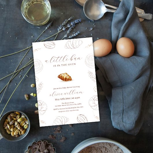 Bakkerij gebak in de oven Baby shower Kaart