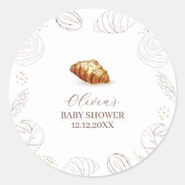 Bakkerij gebak in de oven Baby shower Ronde Sticker
