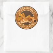 Bakkerij gebak Jouw naam Brood Baker's Logo Ronde Sticker (Tas)