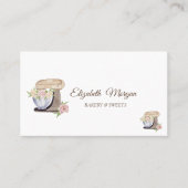 Bakkerij gebak retro mixer bloemen visitekaartje (Voorkant)