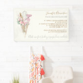 Bakkerij Gebak Roze Bloemen Boho Creatief Spandoek (Insitu)