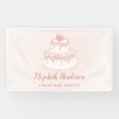 Bakkerij gebak snoep Roos gouden blush roze Spandoek (Horizontaal)