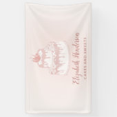 Bakkerij gebak snoep Roos gouden blush roze Spandoek (Verticaal)