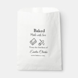 Bakkerij 'Gebakken met liefde' voeg naam tekst toe Bedankzakje