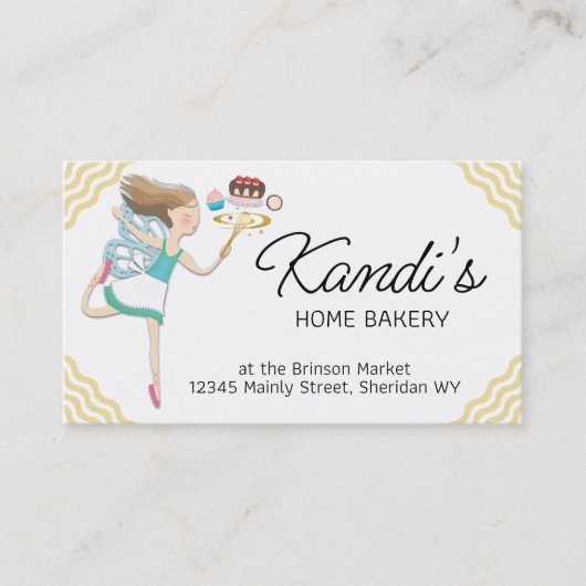 bakkerij, gebakken visitekaartje van dessert (Voorkant)