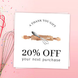 Bakkerij gebruiksvoorwerpen Whisk Chef Logo Cateri Kortingskaartje