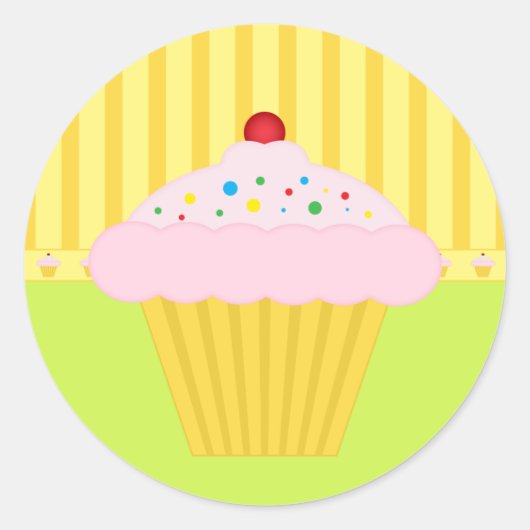 Bakkerij Geel Limoen Patroon Achtergrond Ronde Sticker (Voorkant)