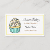 Bakkerij | Gele besproeide pupcake Visitekaartje (Voorkant)