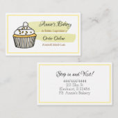 Bakkerij | Gele vanille Cupcake Visitekaartje (Voorkant / Achterkant)