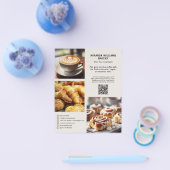 Bakkerij Gepersonaliseerde Foto Sociale Media QR Flyer (Enkel)