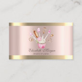 Bakkerij Gereedschap Bloem Cupcake Streep Roos Gou Visitekaartje (Voorkant)