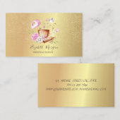 Bakkerij Gereedschap Bloemen Roos Goud Confetti Visitekaartje (Voorkant / Achterkant)
