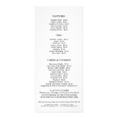 Bakkerij goederen prijslijst rack kaart (Achterkant)