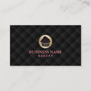 Bakkerij Gold Cupcake Logo Elegant Visitekaartje