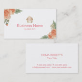 Bakkerij Gold Cupcake Logo Floral Visitekaartje (Voorkant / Achterkant)