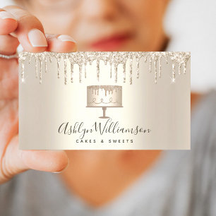 Bakkerij Gold Glitter Drip Cake Pastry Chef Cateri Visitekaartje