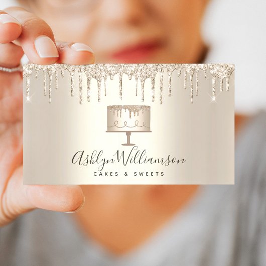 Bakkerij Gold Glitter Drip Cake Pastry Chef Cateri Visitekaartje