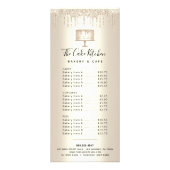 Bakkerij - Gold Glitter Pastry Chef Dessert Menu (Voorkant)