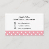 bakkerij, handgemaakte banketbakkerskoeken, gebak, visitekaartje (Achterkant)