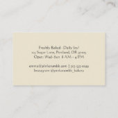 Bakkerij Handgemaakte Brood Waterverf Rustiek Visitekaartje (Achterkant)