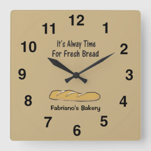 Bakkerij - Het is altijd tijd voor vers brood Vierkante Klok
