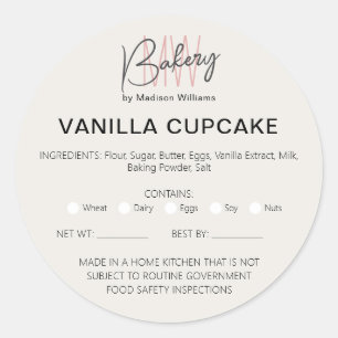 Bakkerij Home Allergie Juridische licentie Zakelij Ronde Sticker