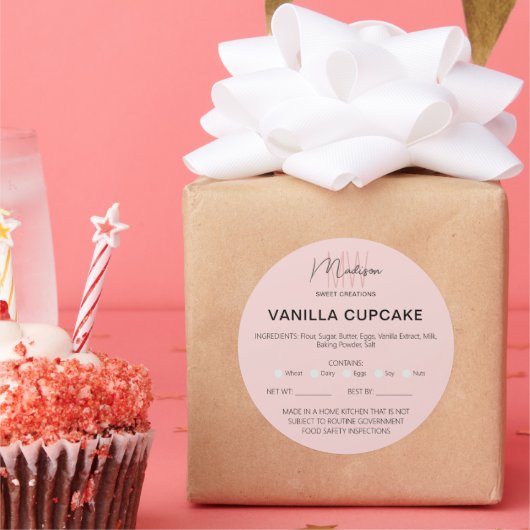 Bakkerij Home Allergie Wettelijke licentie Ronde Sticker (Feest)