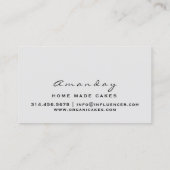 Bakkerij Home Made Cake Logo Muffin Smile Elegant Visitekaartje (Achterkant)