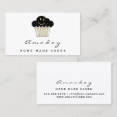 Bakkerij Home Made Cake Logo Muffin Smile Gold Visitekaartje (Voorkant / Achterkant)