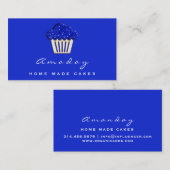 Bakkerij Home Made Cakes Logo Muffin Gold Blue Visitekaartje (Voorkant / Achterkant)