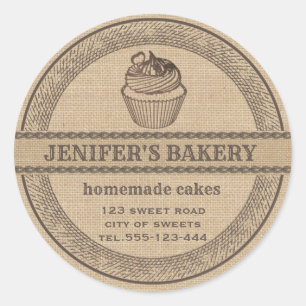  bakkerij Homemade cupcakes bakkerij Ronde Sticker