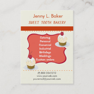 Bakkerij Homemade Cupcakes & Confections Visitekaartje
