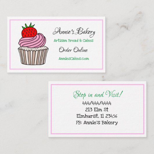 Bakkerij | Ice Cream Cake Baking Visitekaartje (Voorkant / Achterkant)