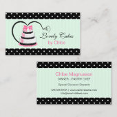 Bakkerij in roze zwart en mint visitekaartje (Voorkant / Achterkant)