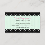 Bakkerij in roze zwart en mint visitekaartje (Achterkant)