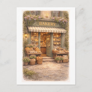 Bakkerij in vintage stijl briefkaart