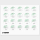 Bakkerij Ingrediënt Groen Waterverf Cute Script Ronde Sticker (Vel)