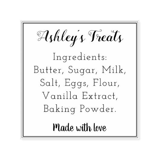 Bakkerij Ingrediënten Zelfgemaakte Gebakken Goeder Zelfinktende Stempel (Design)