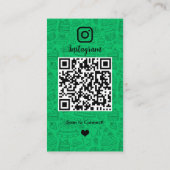 Bakkerij Instagram Chef Green Pastry Caterer QR Visitekaartje (Achterkant)