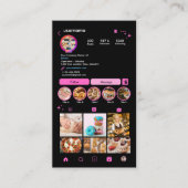 Bakkerij Instagram Chef Roze Gebak Cateraar QR Visitekaartje (Voorkant)