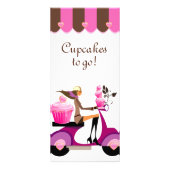 Bakkerij Kaart Cupcake Scooter Pink Canopy (Voorkant)