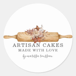 Bakkerij Kaas Rolling Pin Productlabel Ronde Sticker
