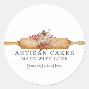 Bakkerij Kaas Rolling Pin Productlabel Ronde Sticker